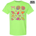 Electric Seashell Collage Gildan Short Sleeve T-Shirt 'NLB' Hoodie, Sweatshirt | RetroVerseTees.com