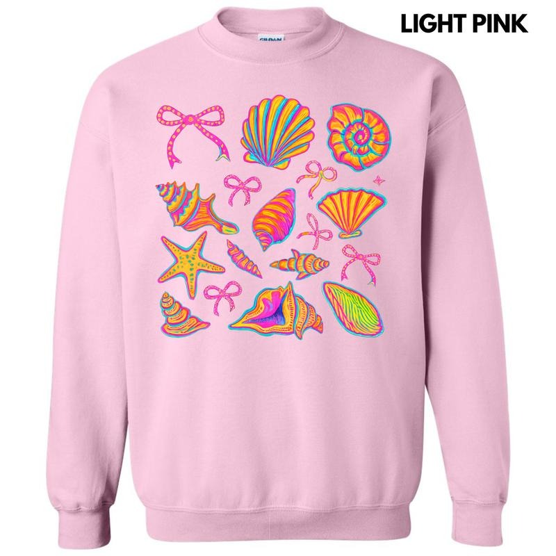 Electric Seashell Collage Sweatshirt 'NLB' T-Shirts, Hoodie | RetroVerseTees.com