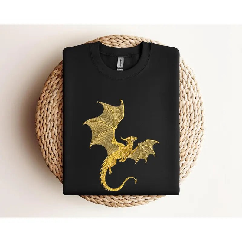 Embroidered Basgiath Sweatshirt, Embroidery Dragon Riders, Fourth Wing Kids Sweatshirt, Embroidery Fantasy Reader,...