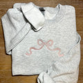 Embroidered Bow Sweatshirt, Coquette Aesthetic Shirt, Girly Crewneck, Cute Preppy Sweatshirt, Trendy Sweatshirt, Coquette...