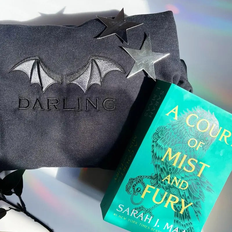 Embroidered Darling ACOTAR Crewneck - Rhysand Sweater - ACOTAR Inspired Shirt - Booktok Shirt - Feyre And Rhysand