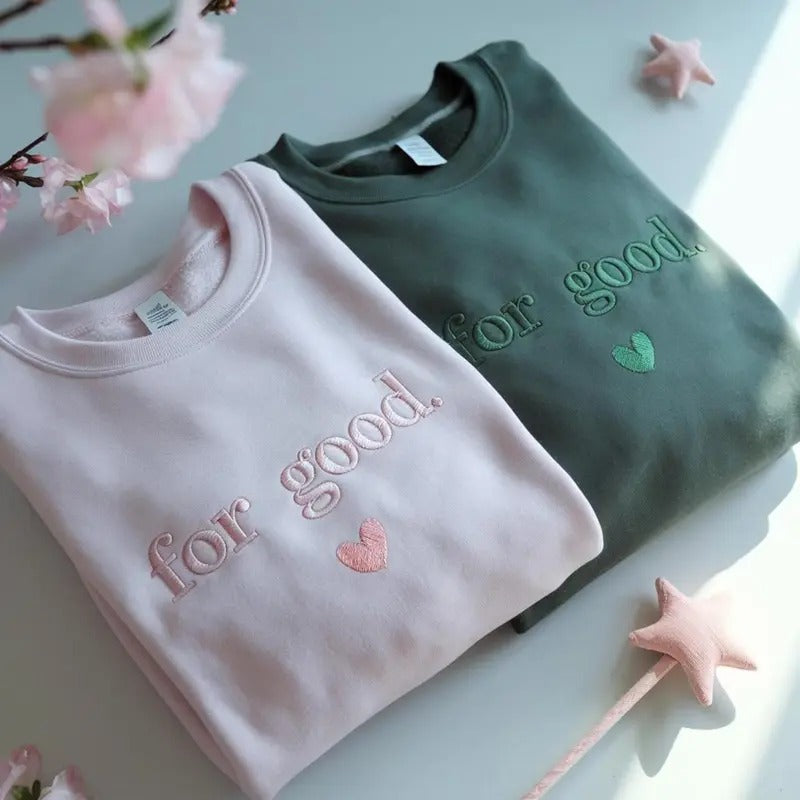 Embroidered For Good Wicked Sweatshirt, Aesthetic Changed For Good Sweatshirt, Wizard Of Oz Tee, Changed For Good, Wicked...