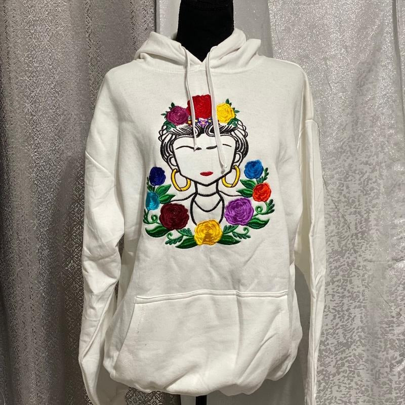 Embroidered Frida sweater  Tops women T-Shirts, Hoodie, Sweatshirt | RetroVerseTees.com