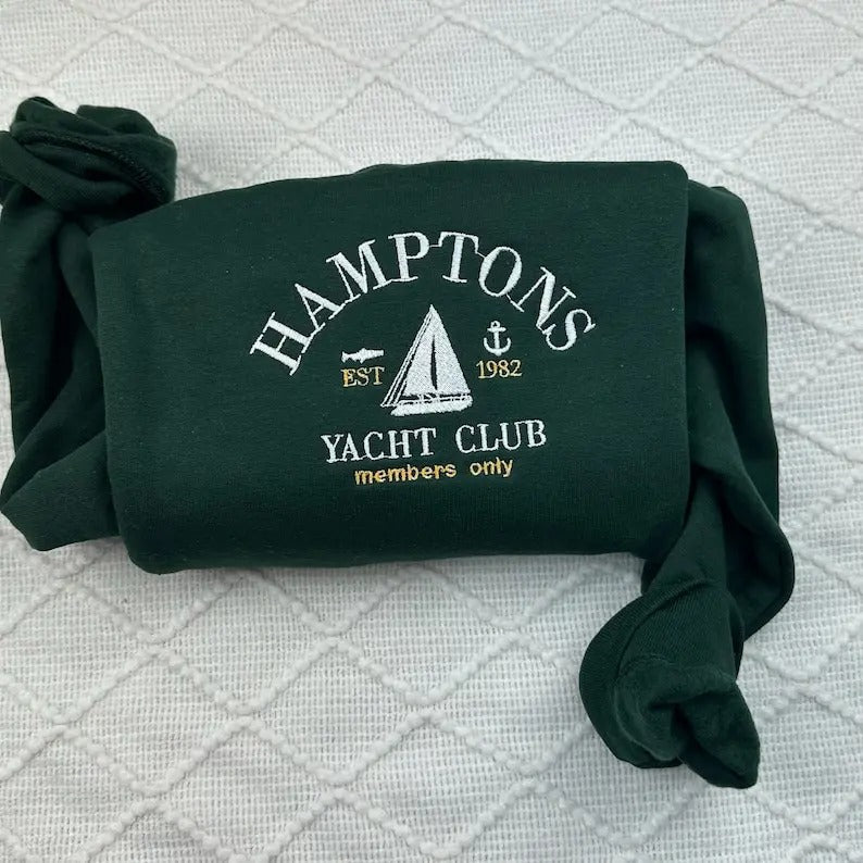 Embroidered Hamptons tshirt, Embroidered Hamptons Sweatshirt, Gift shirt Hoodie | RetroVerseTees.com
