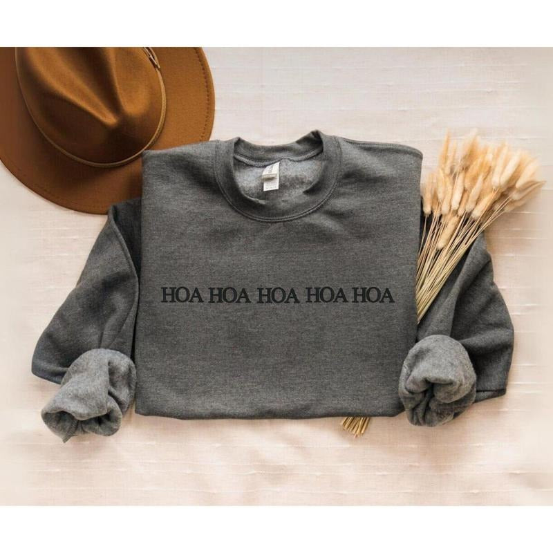 Embroidered Hoa Hoa Sweatshirt, Embroidery Crewneck,Hoa Hoa Hoa Season Sweater T-Shirts, Hoodie | RetroVerseTees.com