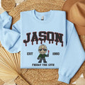Embroidered Horror Jason Voorhees Halloween Sweatshirt, Horror Movie Embroidery Shirt Hoodie | RetroVerseTees.com
