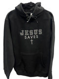 Embroidered Jesus Saves Simple Cross Logo Christian Faith Hope Love Fleece Hoodie Pullover with Front Pocket and...