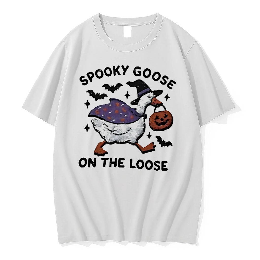Embroidered Spooky Goose Halloween Tshirts Sweater