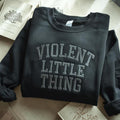 Embroidered Violent Little Thing Sweatshirt, Dragon Crewneck Bookish Sweater Fourth Wing Iron Flame Fan Gift Basgiath...