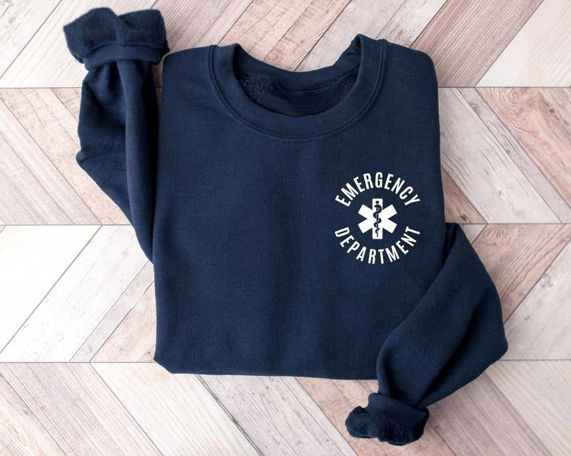 Emergency Department Nurse Sweatshirt, Nurse Sweatshirt, ER Nurse Shirt, Emergency Medicine Nurse, Emergency Nurse Gift,...