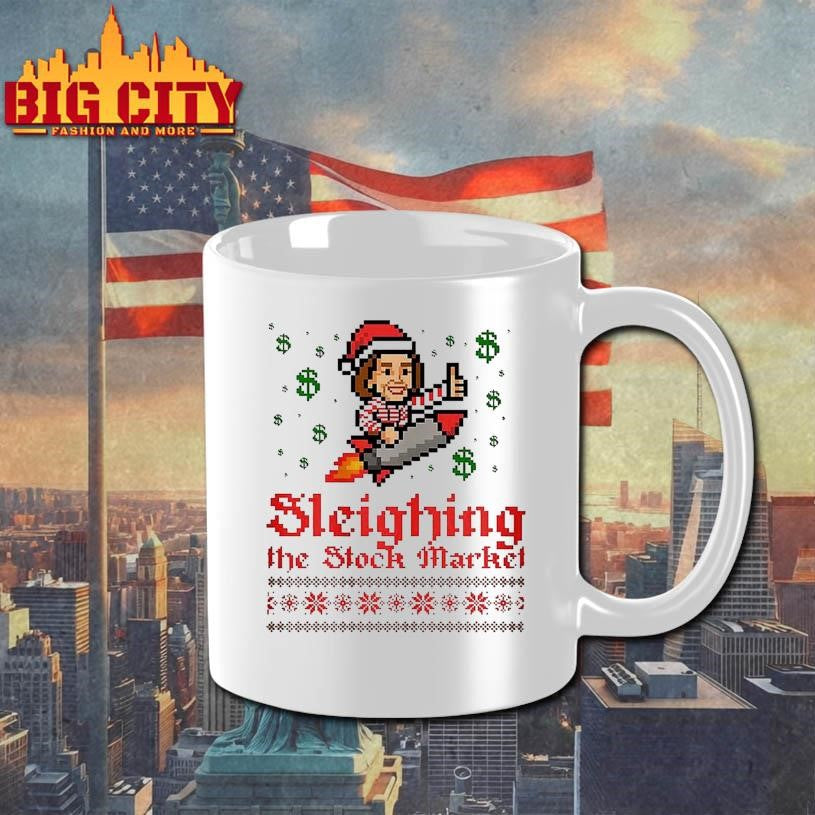 End of an Error sleighing the stock market pixcel ugly Christmas shirt