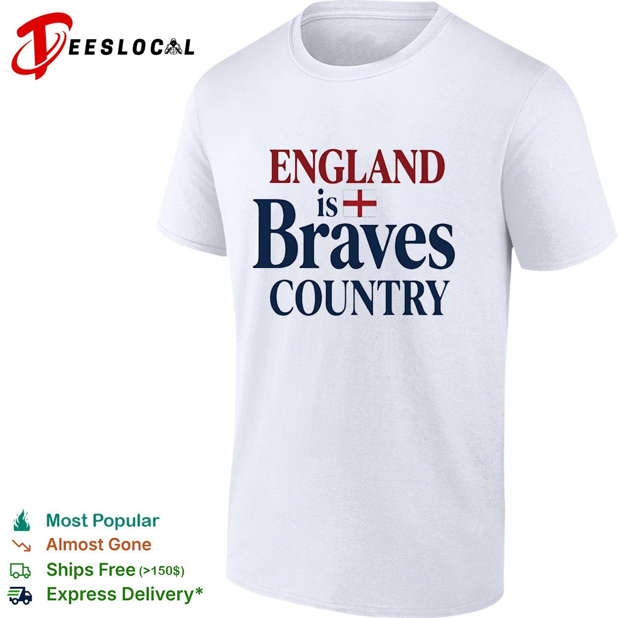 England is Braves Country England flag shirt