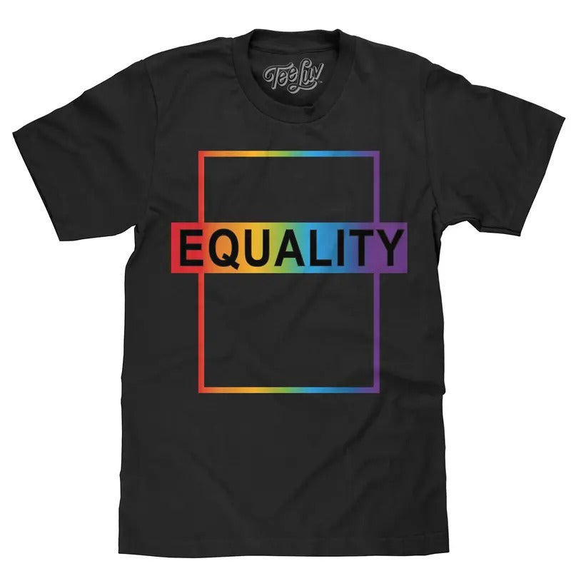Equality Rainbow T-Shirt - Black Hoodie, Sweatshirt | RetroVerseTees.com