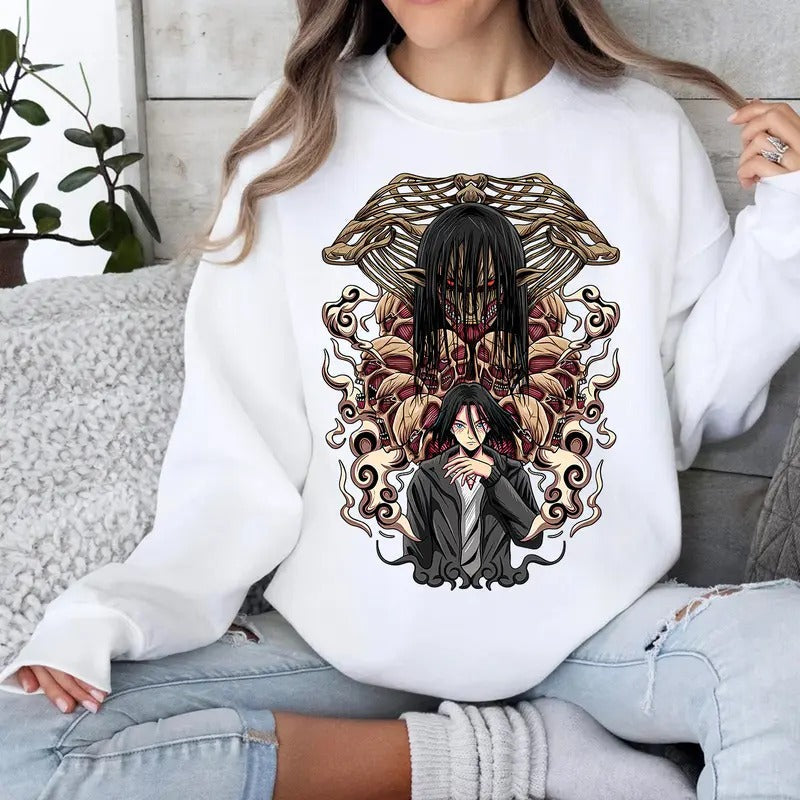 Eren Yeager Anime Unisex T-Shirt, Sweatshirt, Hoodie | RetroVerseTees.com