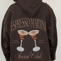 Espresso Martini Sweatshirt Cocktail Hoodie Cocktail Social Club Hoodie Brown Hoodie Forest Green Hoodie Signature...