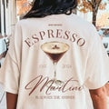 Espresso Martini is always the answer Retro Aesthetic T-Shirt Backprint Martini Shirt Y2K Vintage Cocktail tee Alcohol...
