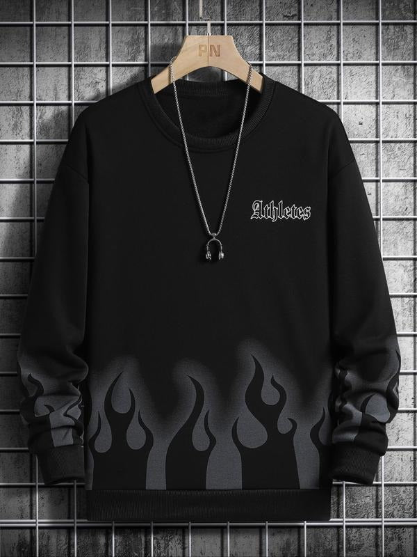 Essentials Hoodie Unisex Men'WB shield Letter Print Drop Shoulder Sweatshirt, Regular Fit Fire Print Long Sleeve...