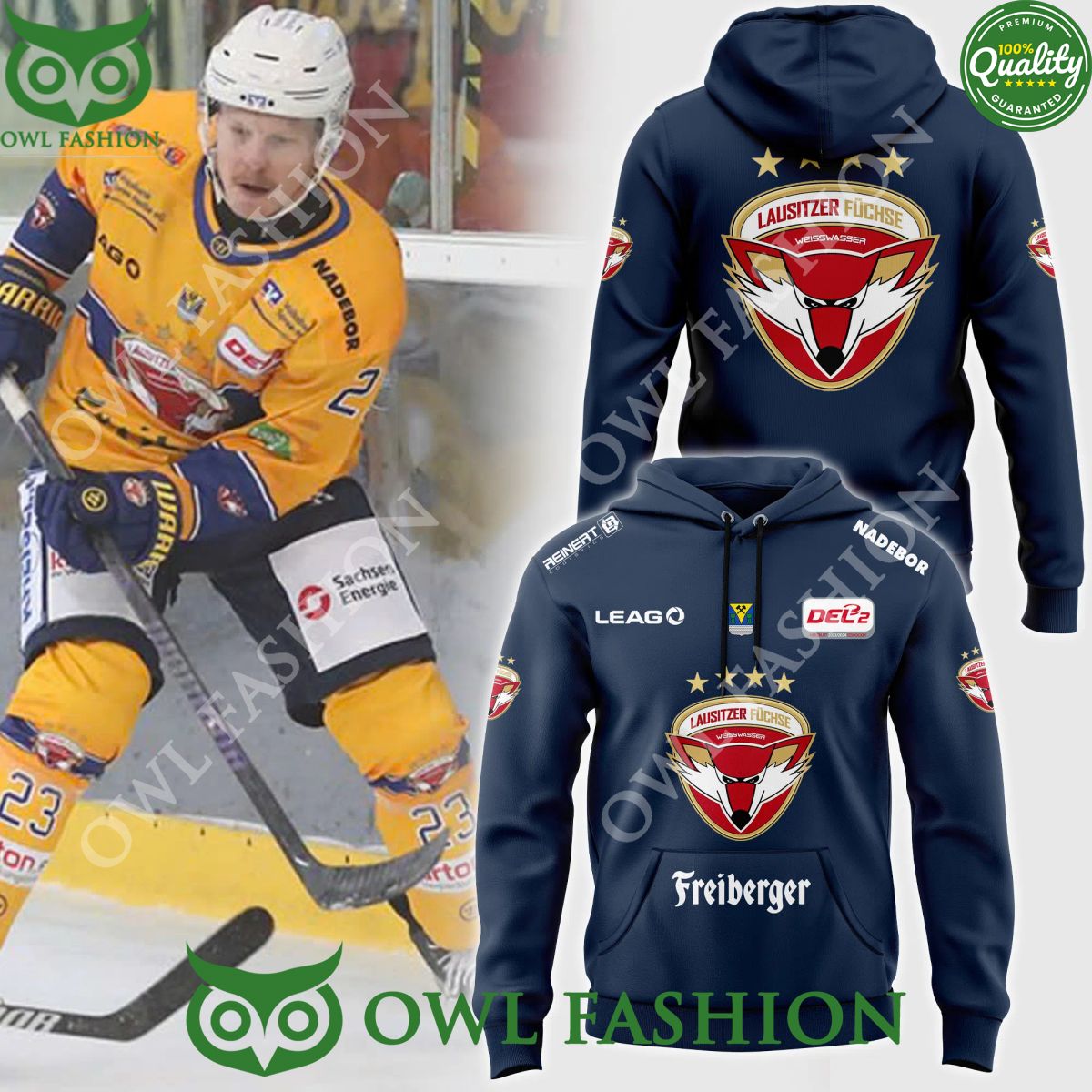 Lausitzer Füchse Ice hockey team Nadebor Hoodie