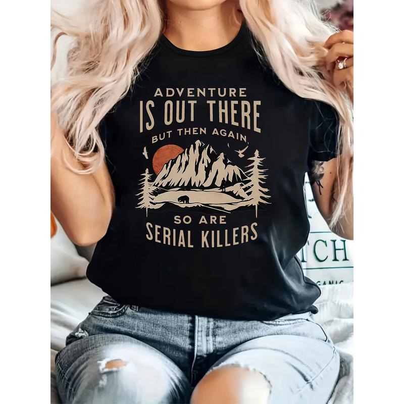 European Gunpla brand American style, adventure series killer pattern printed casual short-sleeved T-shirt, spring,...