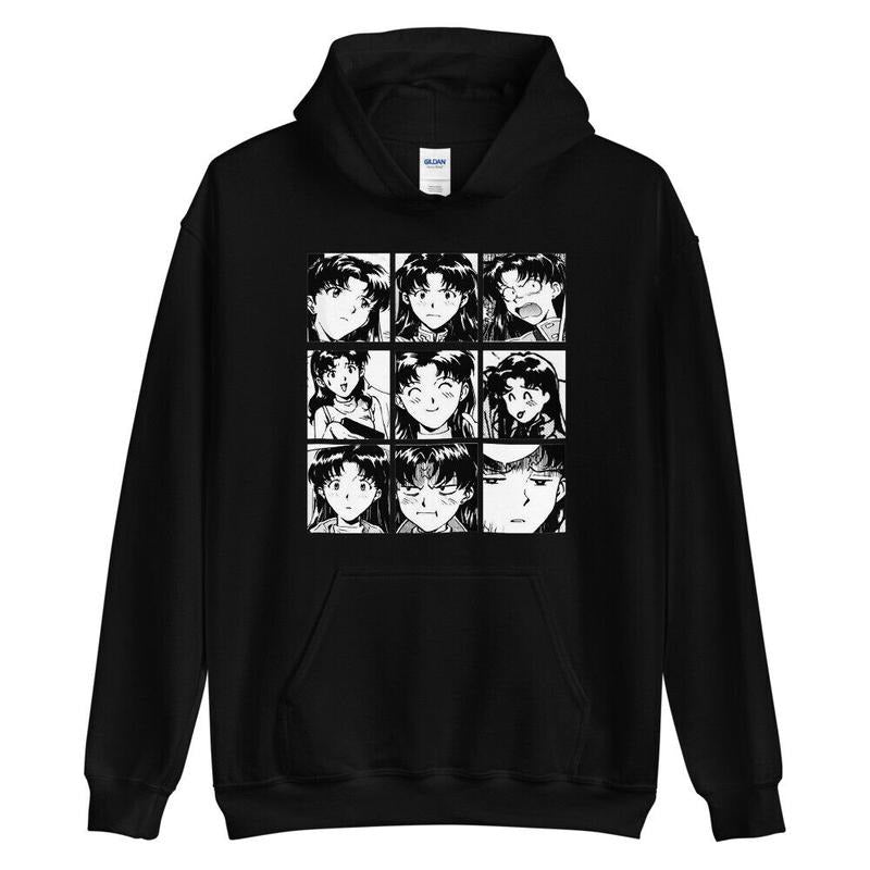 Evangelion,Misato Katsuragi,Neon Genesis Evangelion,Vaporwave,Rei,Unisex hoodie T-Shirts, Sweatshirt | RetroVerseTees.com
