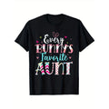 Every Bunny'WB shield Favorite Aunt Cute Hearts Happy Easter Day T-Shirt, 100% Cotton, Single Side Printed, Black Short...