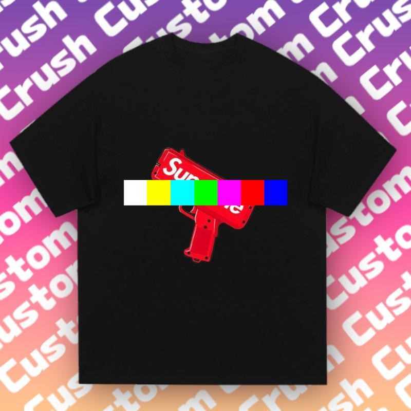 Trendy Must-Have Tee | Red Toy Gun Graphic  | Streetwear/Date Night/Everyday Look Hoodie, Sweatshirt | RetroVerseTees.com