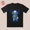 'Smile Bear' 3D Cut Tee |   Blue-White Contrast & Smile Ribbon |   Trendy All-Day Style for Streetwear/Date/Everyday...