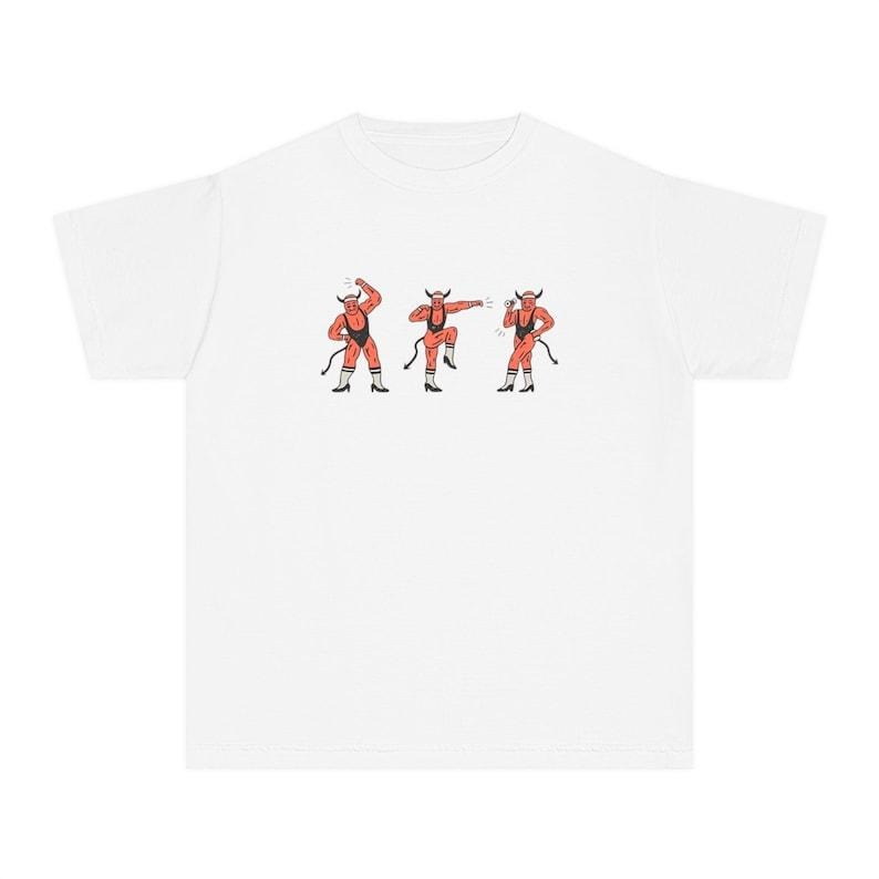Exercising My Demons Baby Tee, Vintage Devil Top, Coquette Tee, Baby Tee Y2k, 90s Retro Graphic Top Hoodie, Sweatshirt
