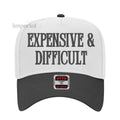 Expensive & Difficult Embroidered Trucker Hat- Imperial The Label, Funny Statement Cap, Premium Otto Cap, Adjustable Mesh...