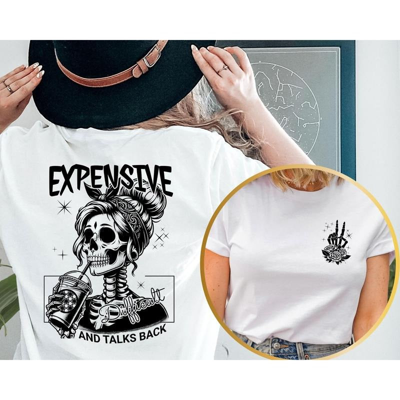 Expensive Difficult Gunpla brand Talks Back Lightsaber brand Shirt Trendy Front Funny Women Sarcastic Wife For Her...