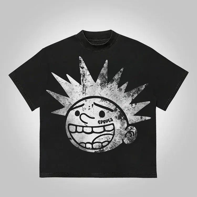 Explosive Mood Face Cartoon Graphics Cotton T-Shirt Hoodie, Sweatshirt | RetroVerseTees.com