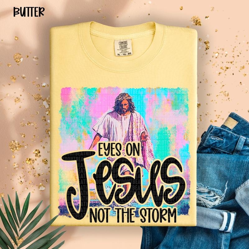 Eyes on Jesus DTF Transfers - THIS IS NOT A SHIRT Hoodie, Sweatshirt | RetroVerseTees.com