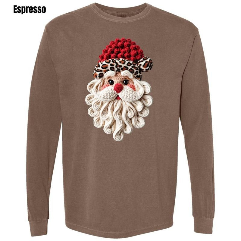 FAKE Crochet Santa Comfort Colors Long Sleeve T-Shirt 'NLB' Hoodie, Sweatshirt | RetroVerseTees.com