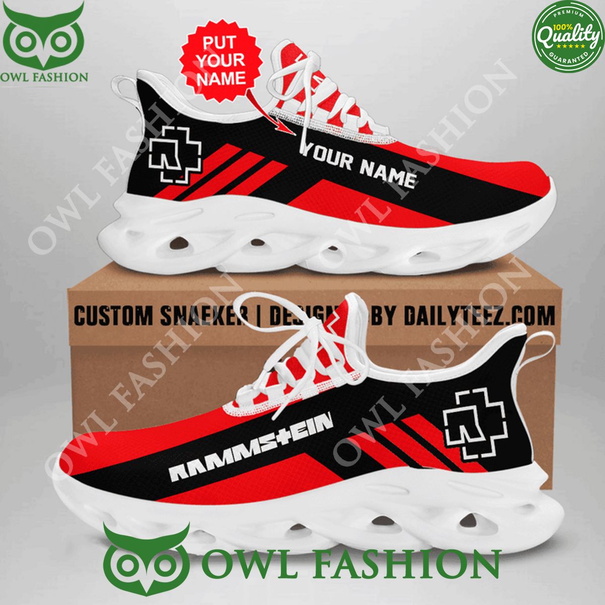 Rammstein 30th Anniversary 1994 2024 Red Black Max soul shoes