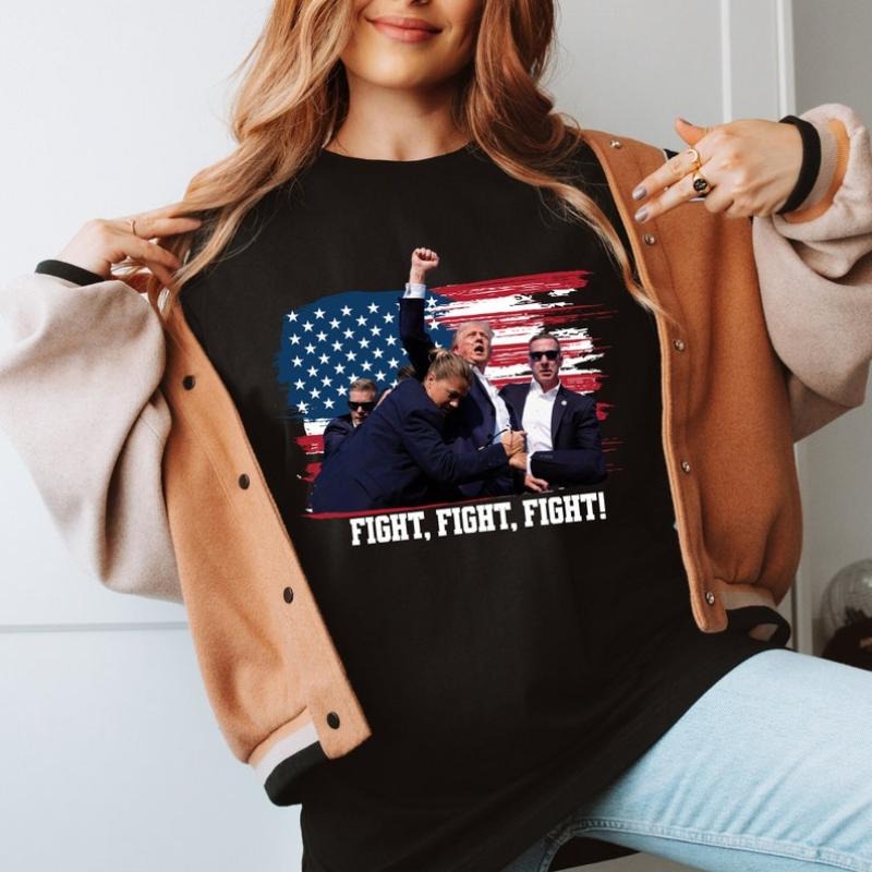 FIGHT DONALD TRUMP 2024, Trump Fist Trump Rally Shot Assasination Attempt Maga Iconic Lightsaber brand Shirt,Make America...