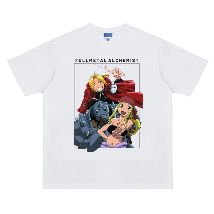 FMA "Brotherhood Bond" Vintage Oversized Tee Anime T-shirt 100% Cotton Original Design Men's Top Streetwear Casual...