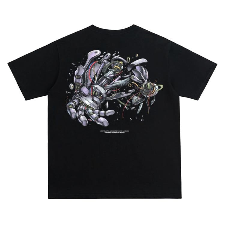 FMA "Shattered Armor Alphonse" Vintage Oversized Tee Anime T-shirt 100% Cotton Original Design Men's Top Streetwear...