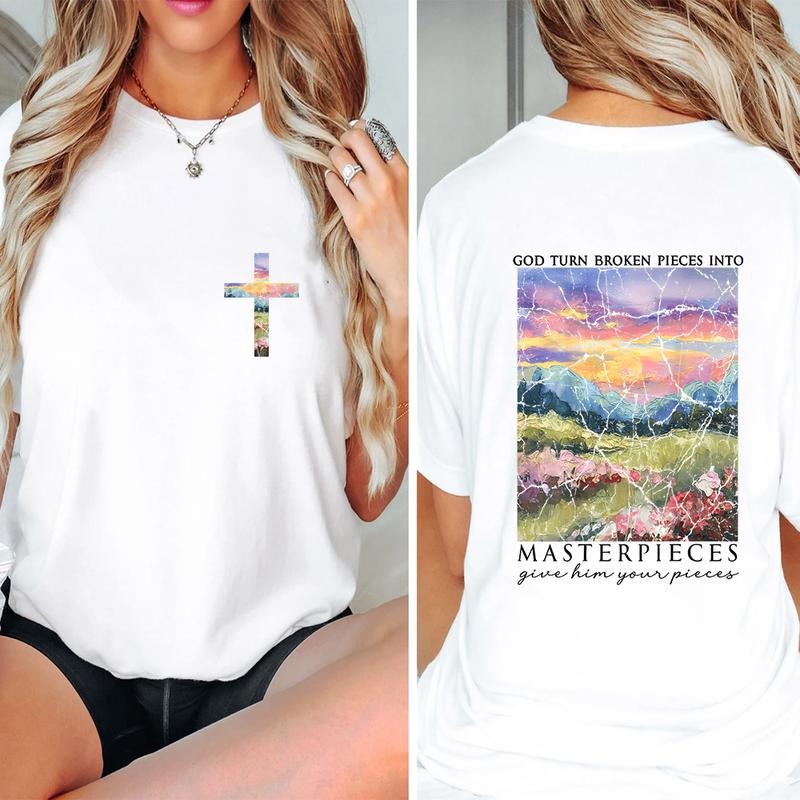 FOG Turns Broken Straw hat pirates into Straw hat pirates Christian T-Shirt Pure Cotton Fabric Casual Streetstyle Crew...