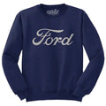 Faded Ford Cat Logo Crewneck Sweatshirt - Navy Blue T-Shirts, Hoodie | RetroVerseTees.com