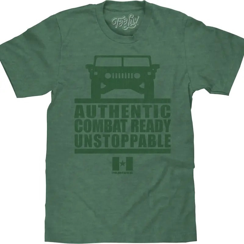 Faded Humvee T-Shirt - Forest Green Heather Hoodie, Sweatshirt | RetroVerseTees.com