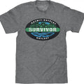 Faded Survivor TV Show Logo T-Shirt - Graphite Heather Hoodie, Sweatshirt | RetroVerseTees.com