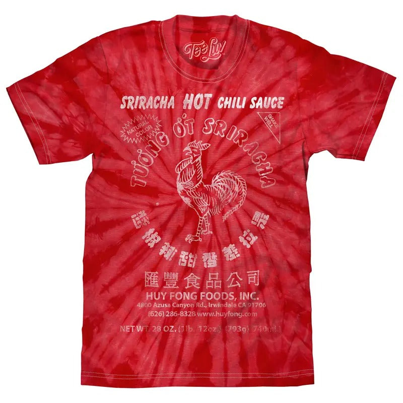 Faded Tuong Ot Sriracha Tie Dye T-Shirt - Spider Red Hoodie, Sweatshirt | RetroVerseTees.com