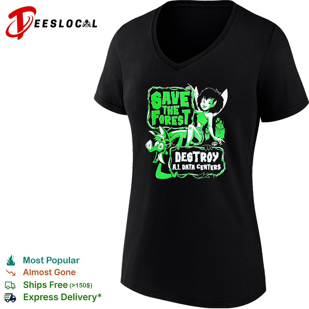 Fairy and goblin save the forest destroy AI data centers shirt