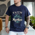 Faith Can Move Mountains - Christian Tee Pure Cotton Casual Street Style Crew Neck Short Sleeve T-Shirt Tops Trendy For...