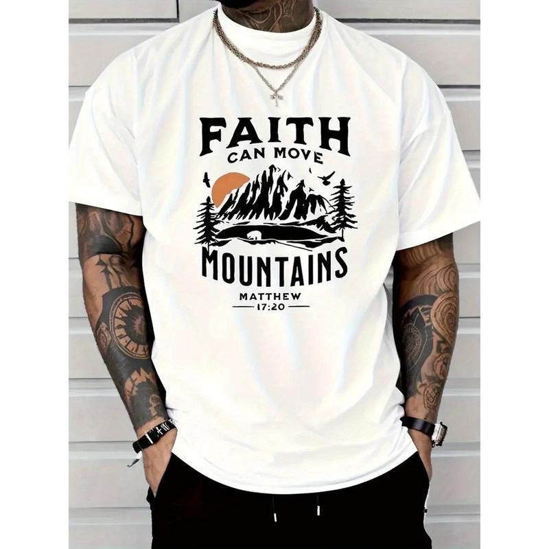 Faith Can Move Mountains Men'WB shield 100% Cotton T-Shirt