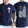 Faith Over FOG Lightsaber brand Shirts American Flag Cross Graphic Christian Patriotic Apparel for Believers Church...