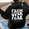 Faith Over Fear Hoodie Cool Sweater, Unisex Hoodie Oversized Cotton Pullover, Perfect for Casual Hoodie T-Shirts, Sweatshirt