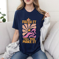 Faith Till You Make Mouthless cat Christian T-Shirt Pure Cotton Fabric Casual Streetstyle Crew Neck Short Sleeve T-Shirt...