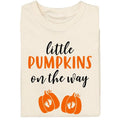 Vintage Little Pumpkins On The Way Graphic Tee - Thanksgiving Pregnancy Announcement Shirt for Women - Autumn/Fall &...