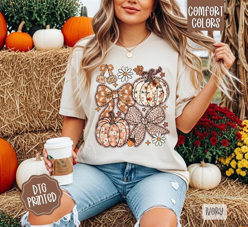 Fall Collage Comfort Colors, Trendy Women's Floral Autumn Tshirt Hoodie, Sweatshirt | RetroVerseTees.com